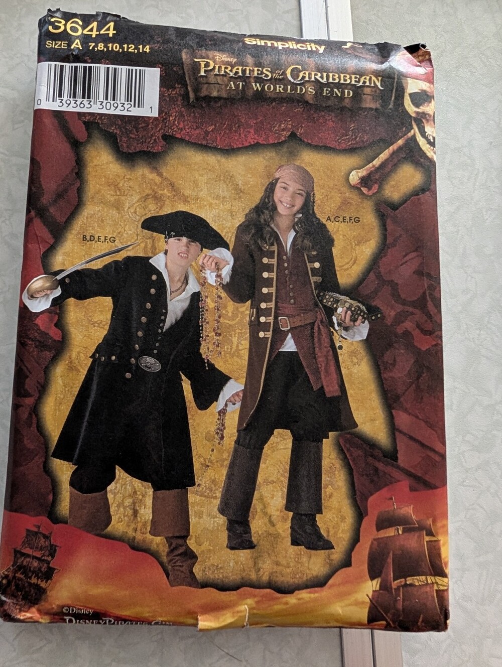 Disney Pirates of the Caribbean Kids Pirate Costume - Black/Brown